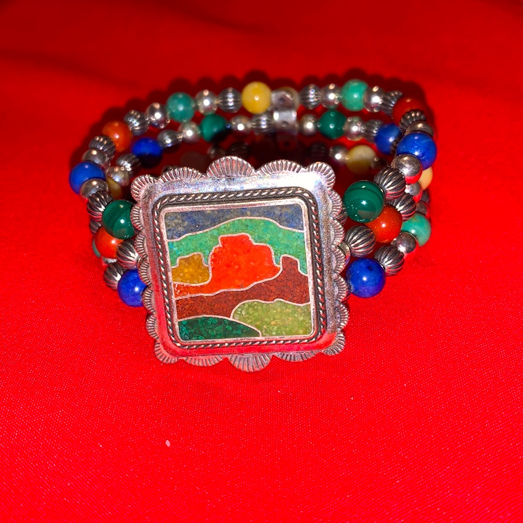 Carolyn Pollack Landscape Multi Color Bead Bracelet 63$